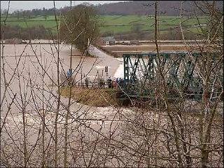 Overall view of bridge and flood