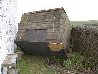 Shed on its roof